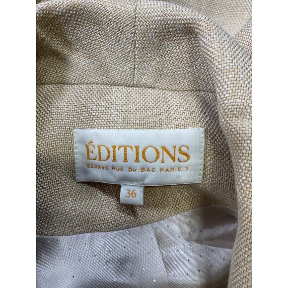 S�zane 'Gina' Beige Viscose Jacket Size 36 - Picture 4 of 5